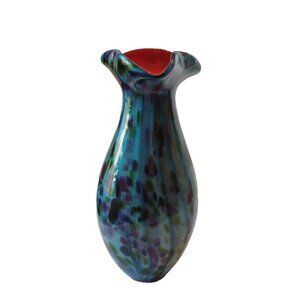 Dale Tiffany Leona Hand Blown Art Glass Vase 15"X6"1/2